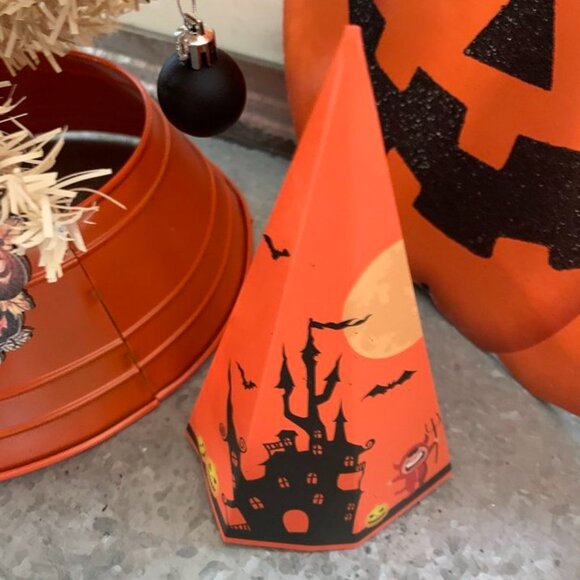 HALLOWEEN REPO FEATHER TREE 15 "*METAL COLLAR*22 ORNAMENTS*12 W00D CHARACTERS - Picture 8 of 15